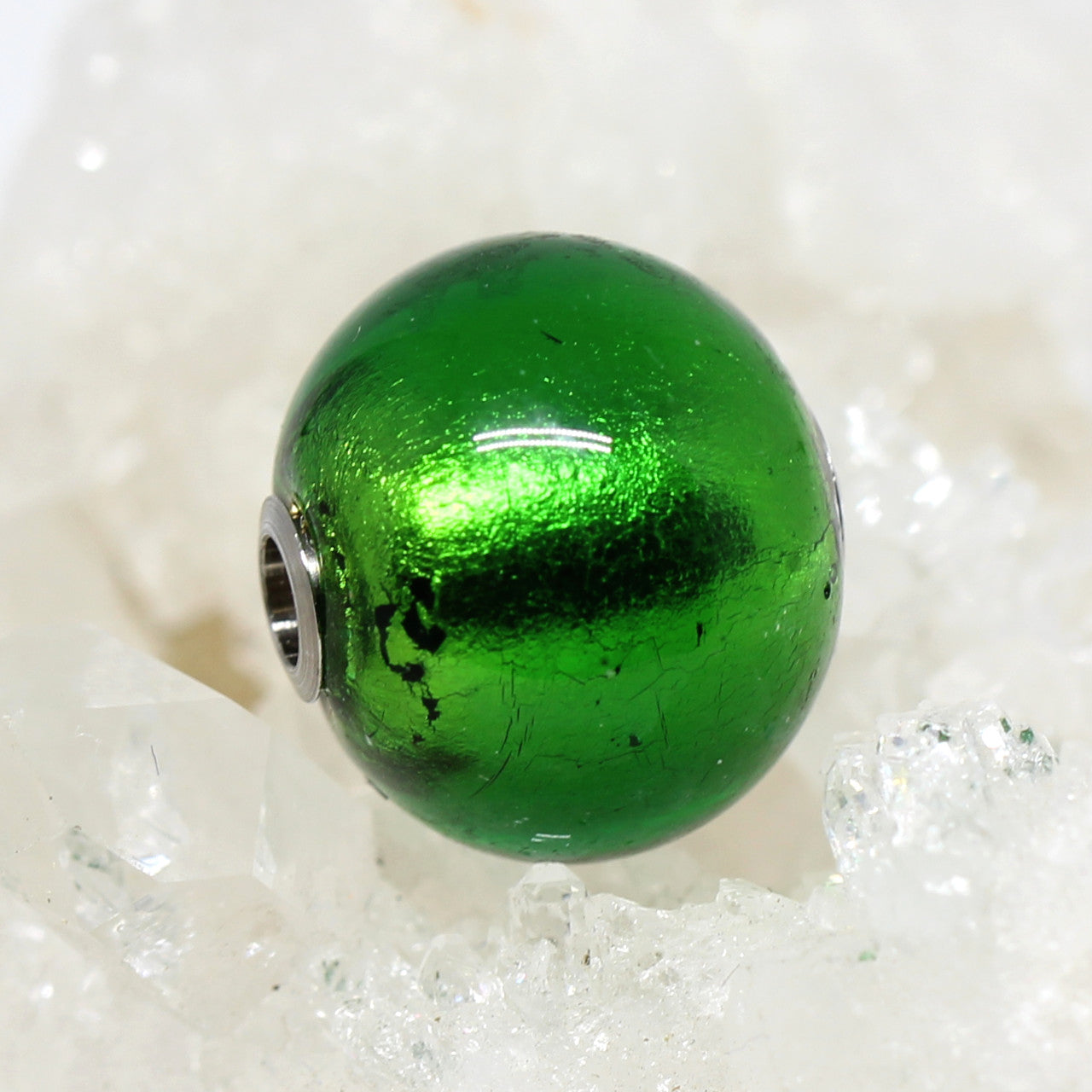 Wechselschließe Muranoglas einfarbig grün