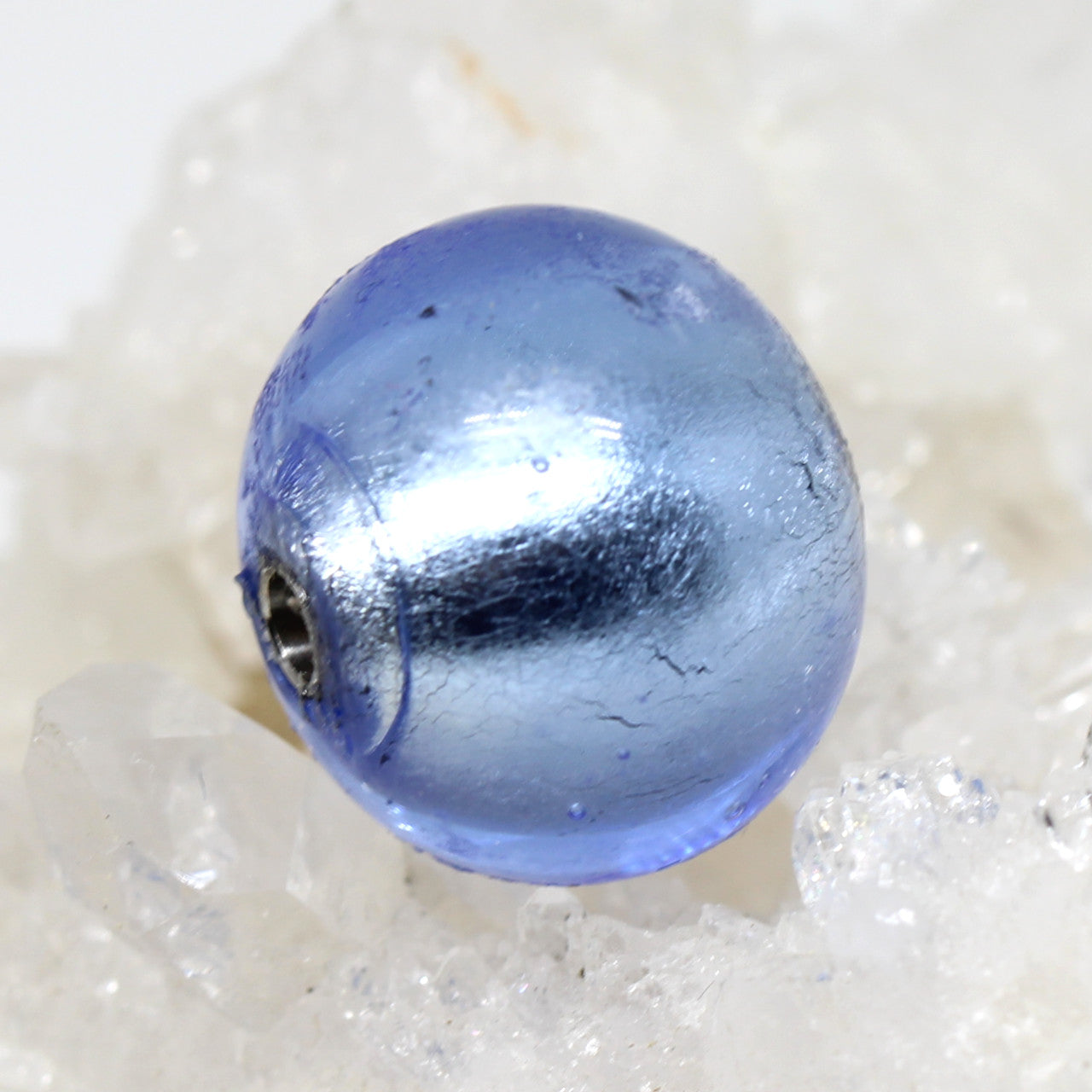 Wechselschließe Muranoglas blau einfarbig