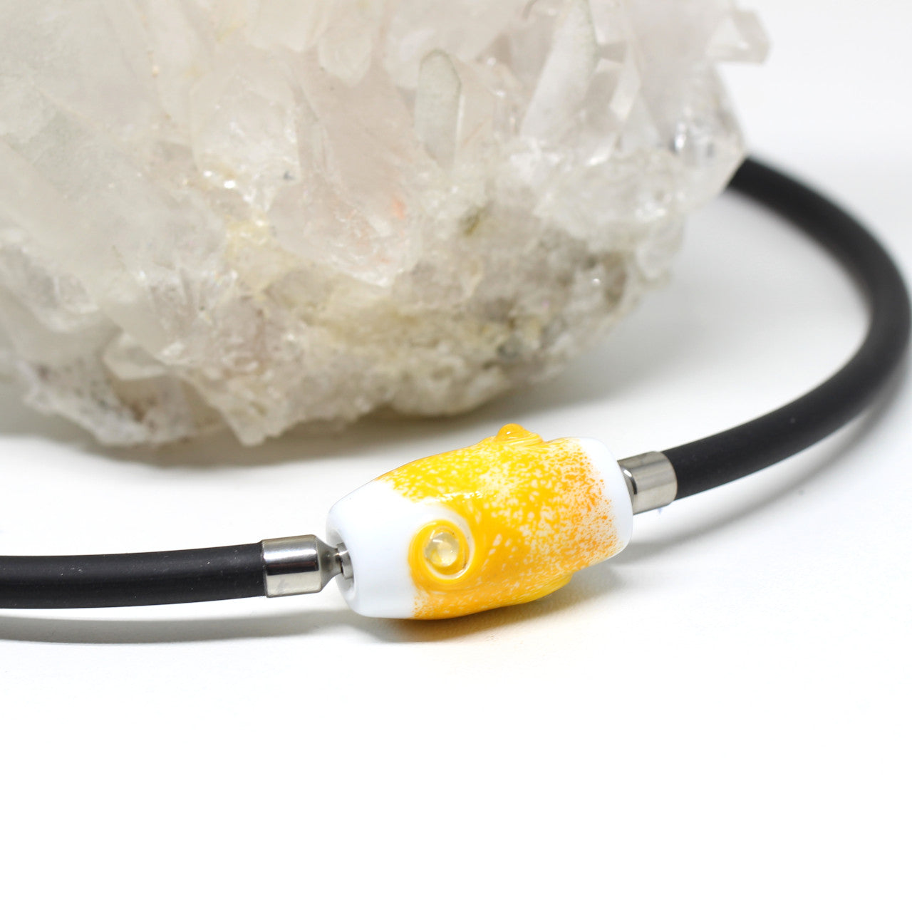 Wechselschließe Muranoglas gelb