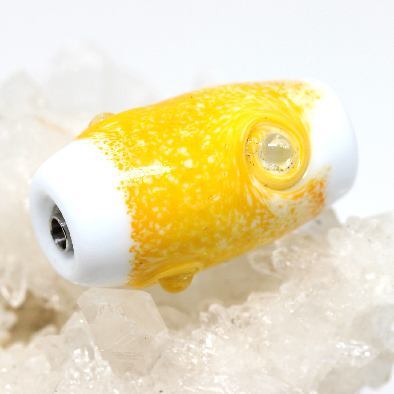 Wechselschließe Muranoglas gelb