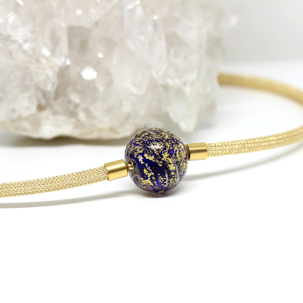 Wechselschließe Muranoglas Antico Blue