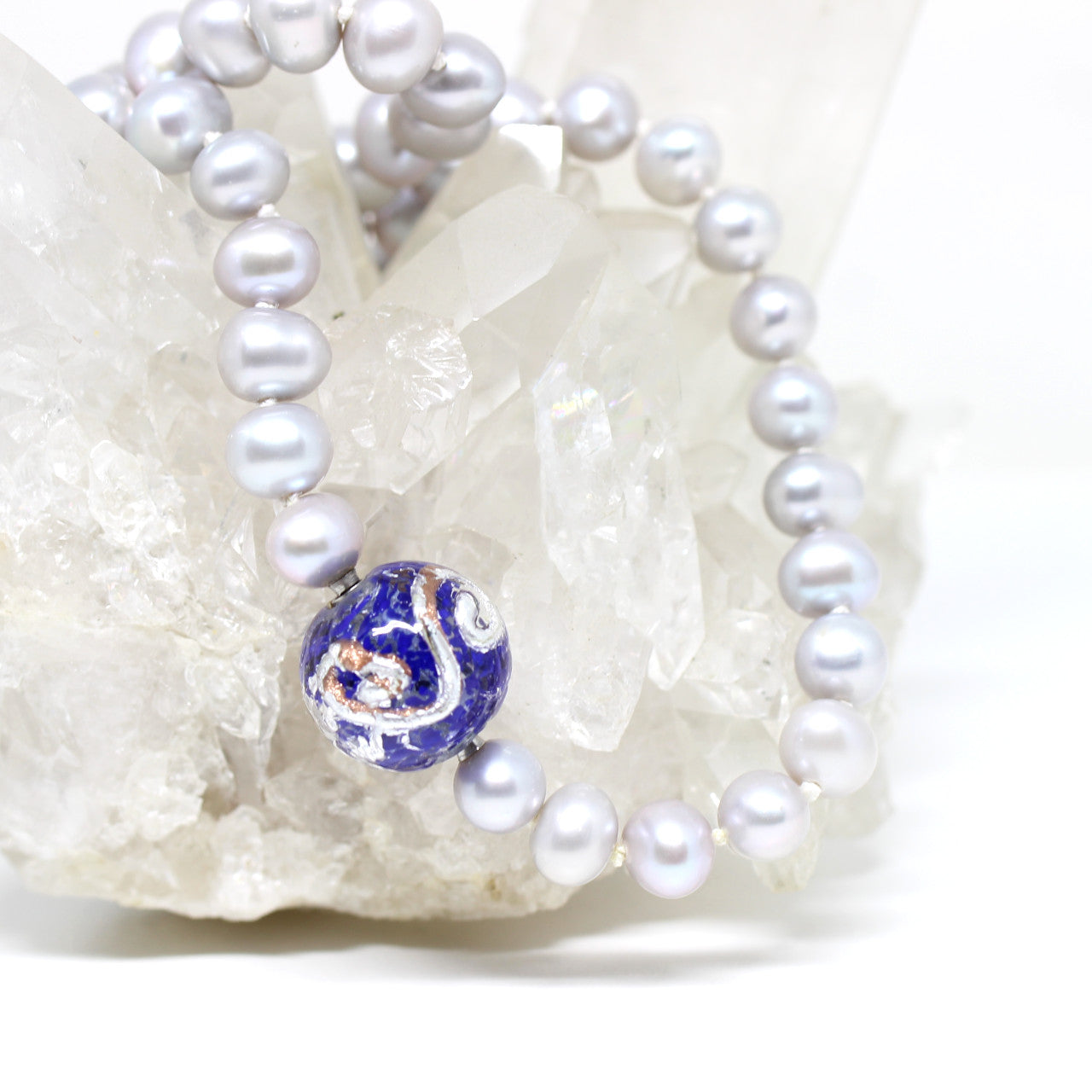 Wechselschließe Muranoglas Lucy Blue