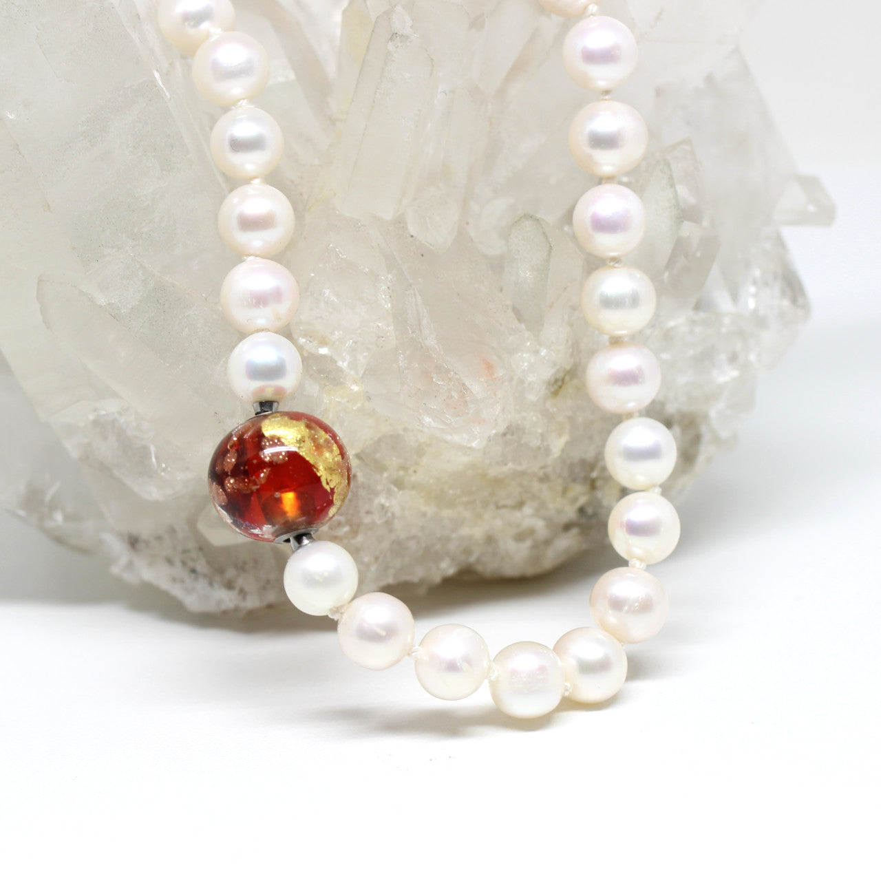 Wechselschließe Muranoglas rot