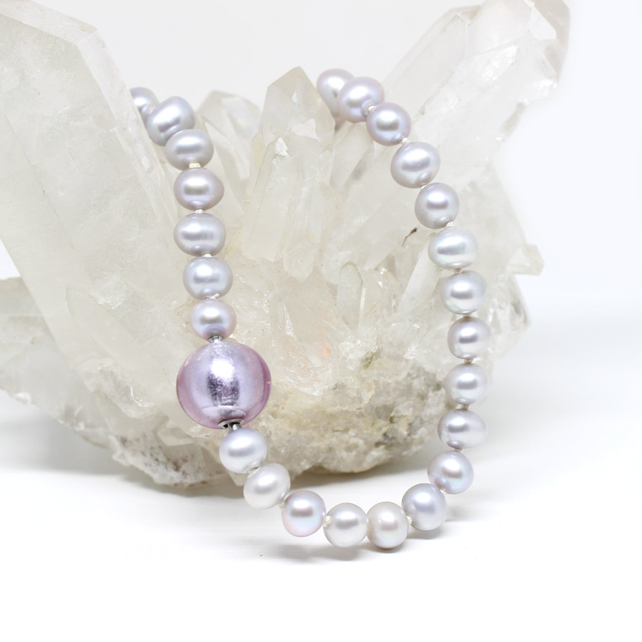 Wechselschließe Muranoglas rosa