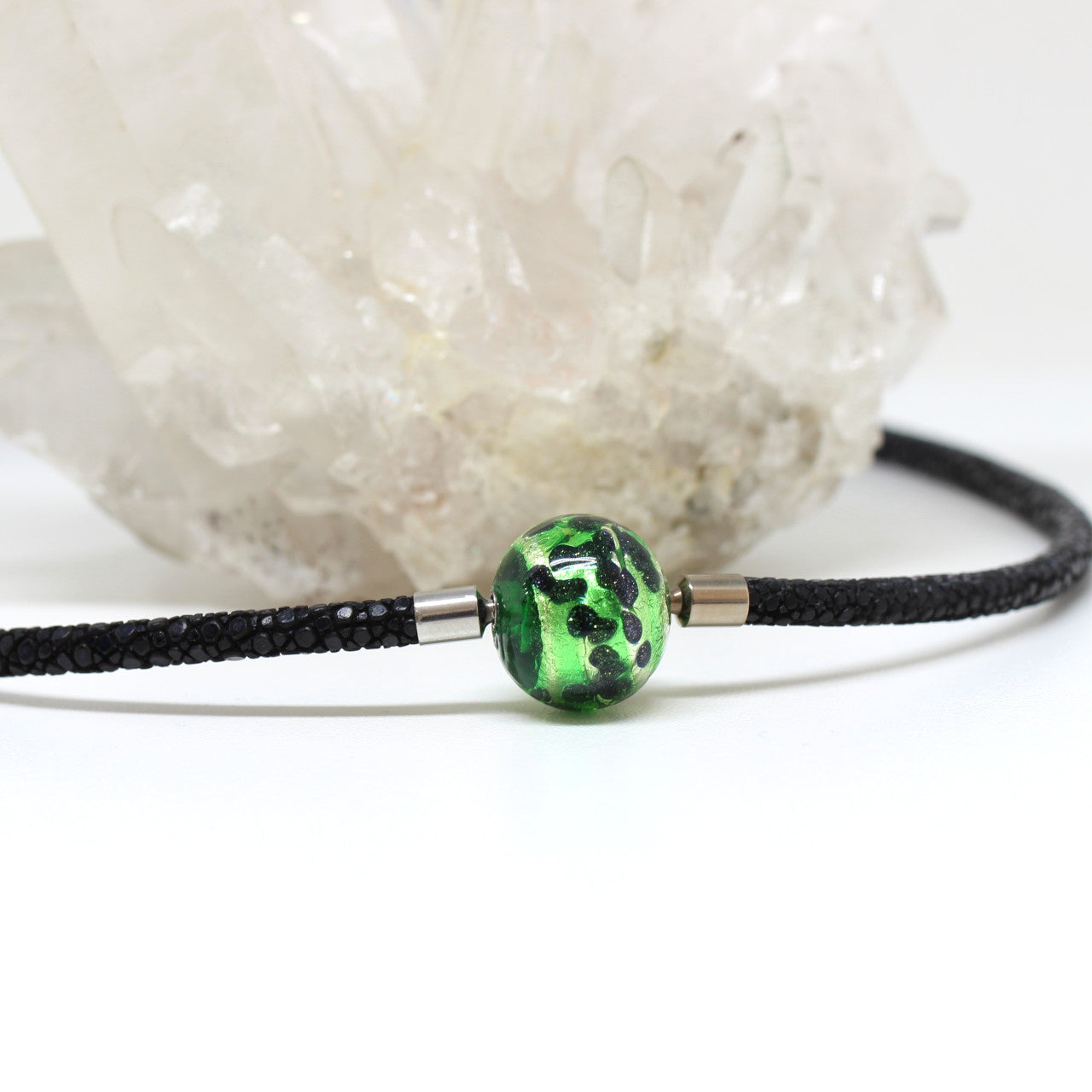 Wechselschließe Muranoglas Grün