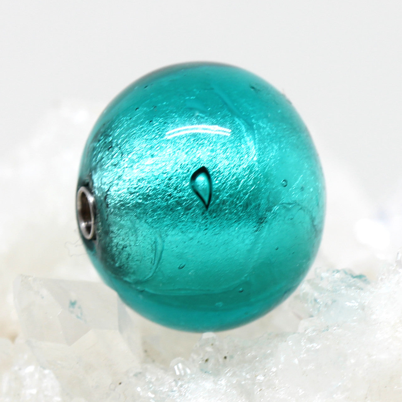 Wechselschließe Muranoglas grün-blau