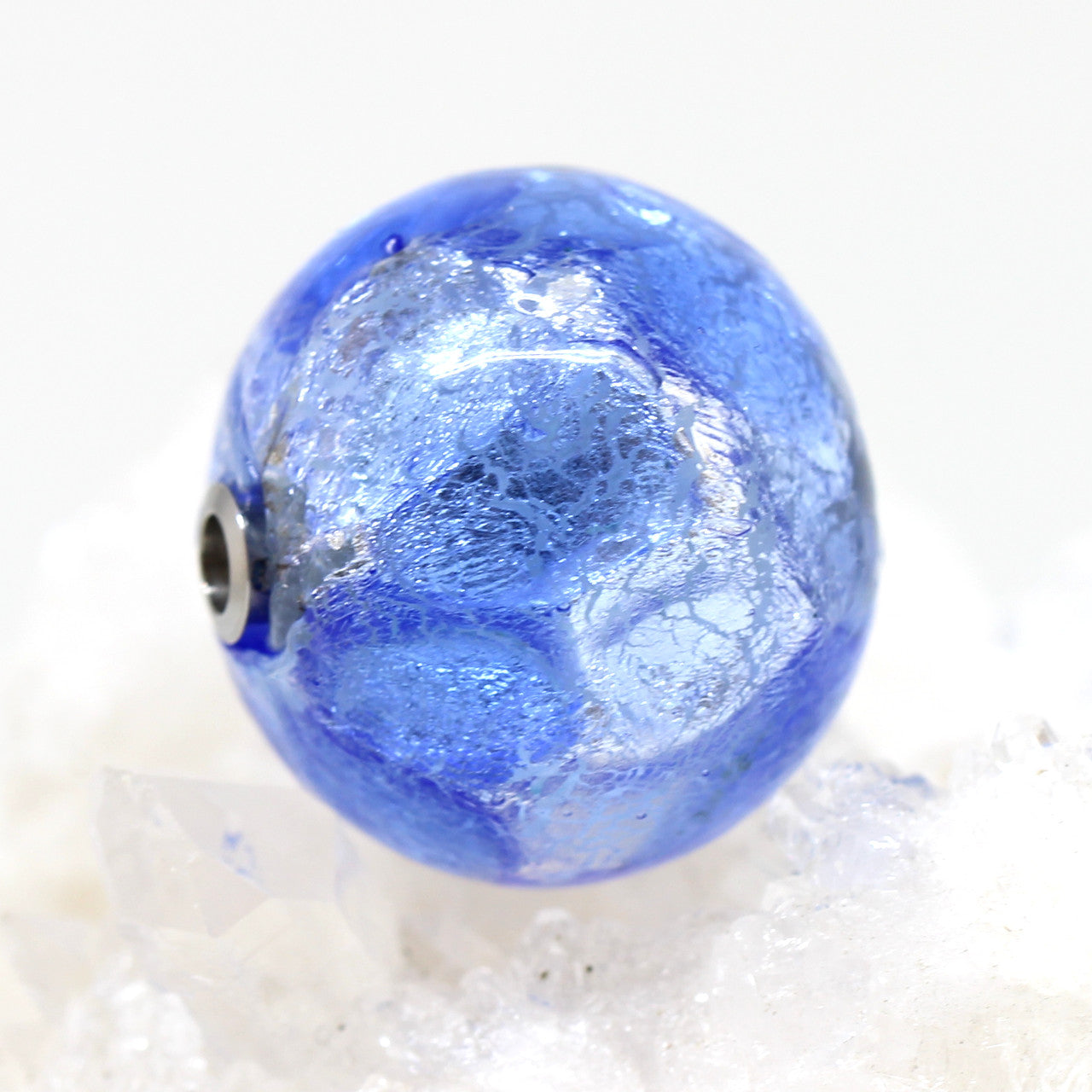 Wechselschließe Muranoglas blue meets silver