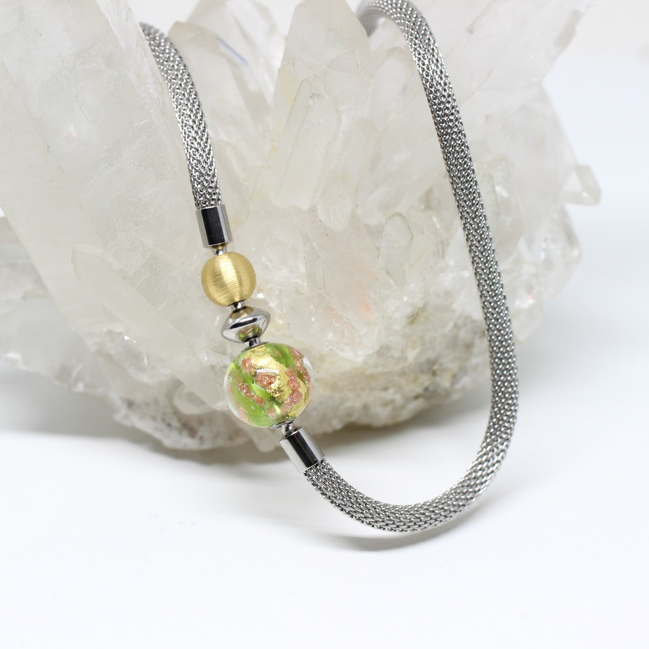 Wechselschließe Muranoglas grün