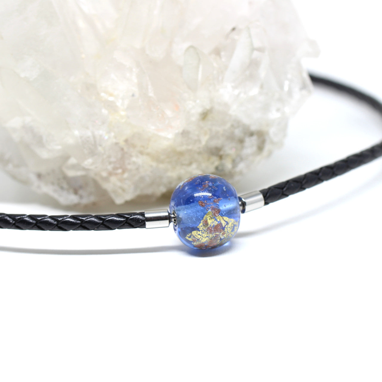 Wechselschließe Muranoglas blau