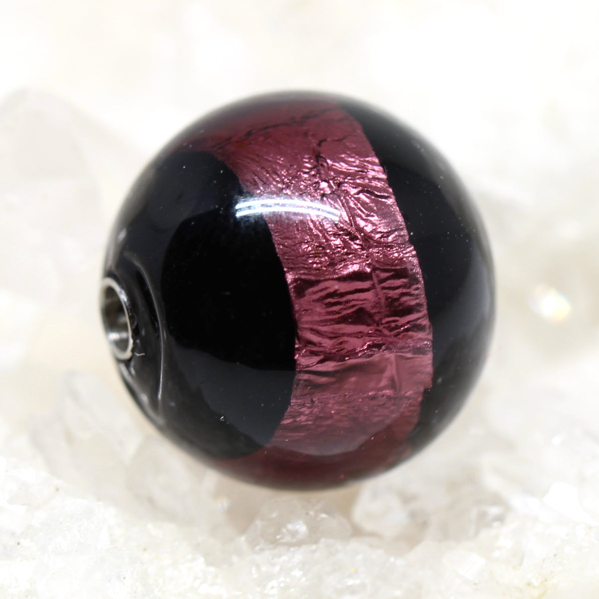 Wechselschließe Muranoglas purple and black