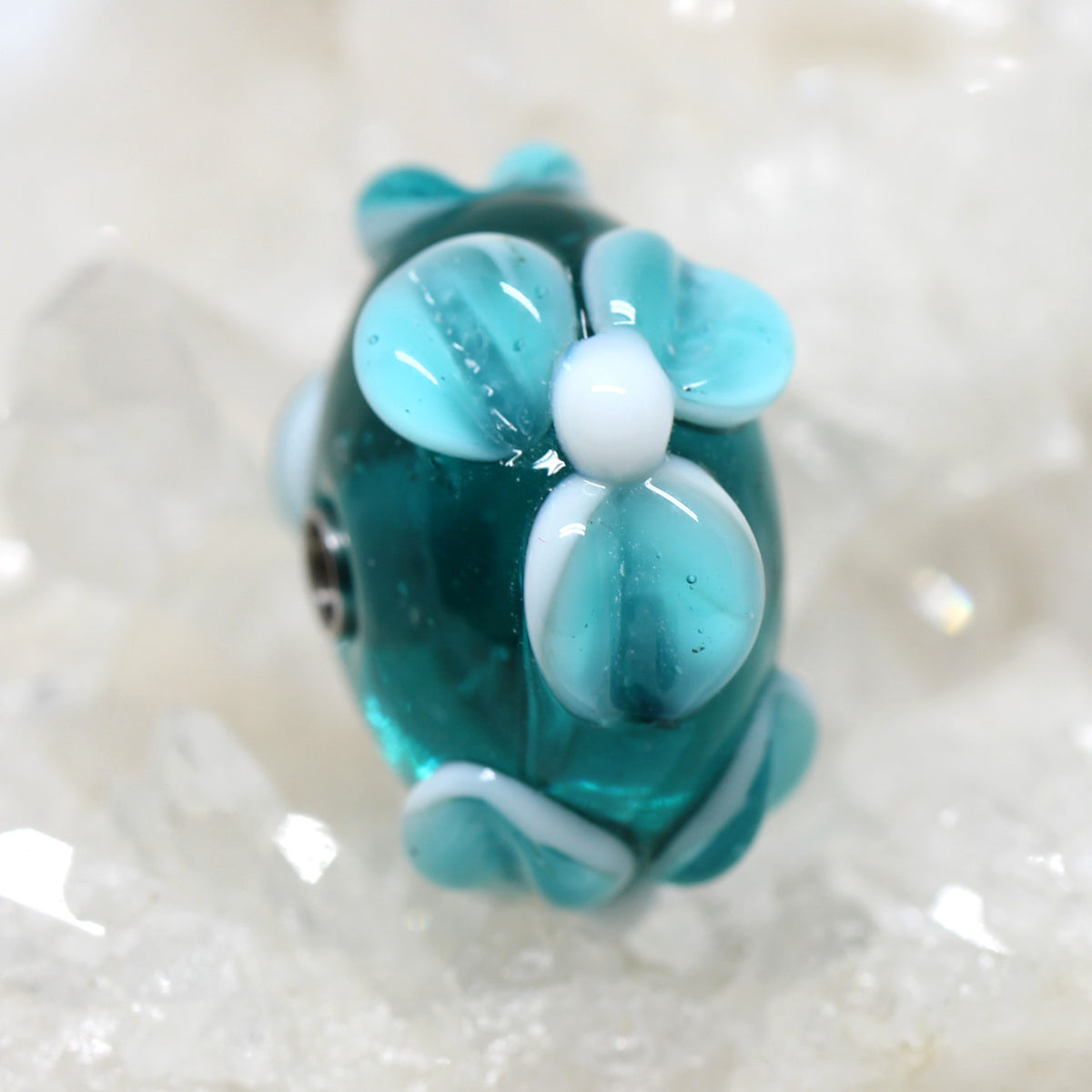 Wechselschließe Muranoglas Blumen