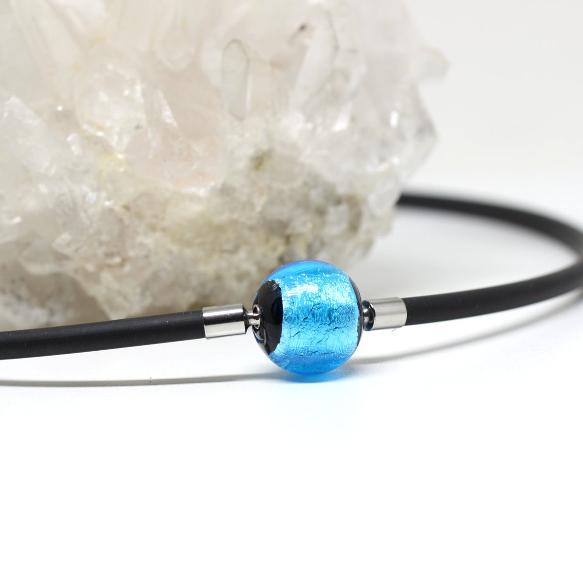 Wechselschließe Muranoglas blau