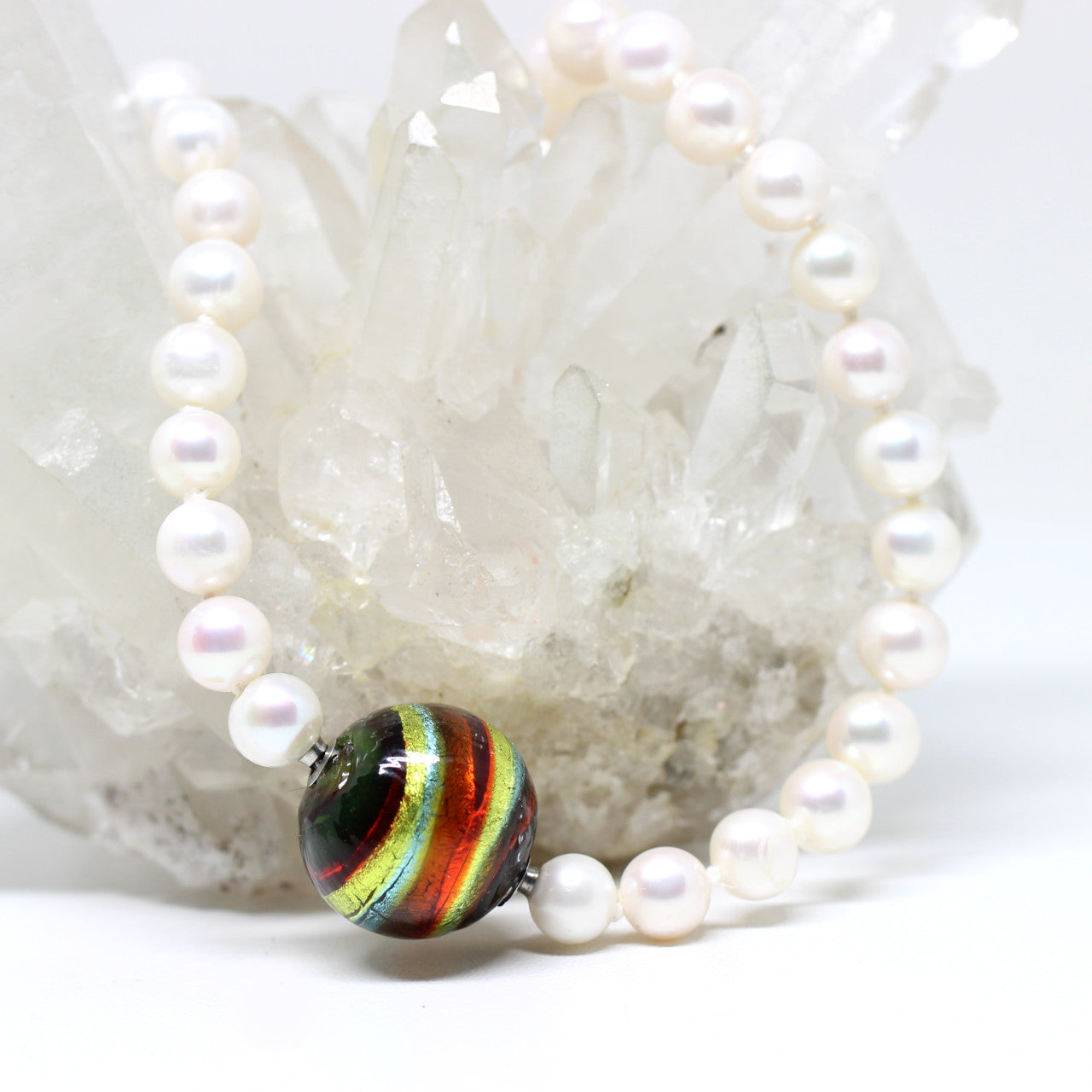 Wechselschließe Muranoglas Rainbow