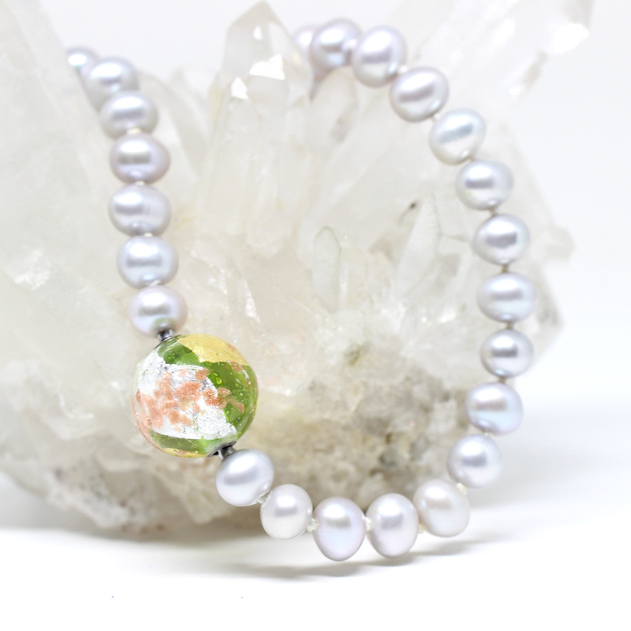 Wechselschließe Muranoglas grün