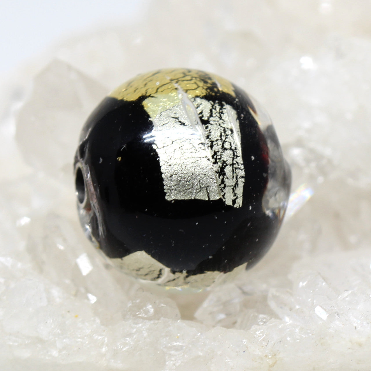 Wechselschließe Muranoglas black and white