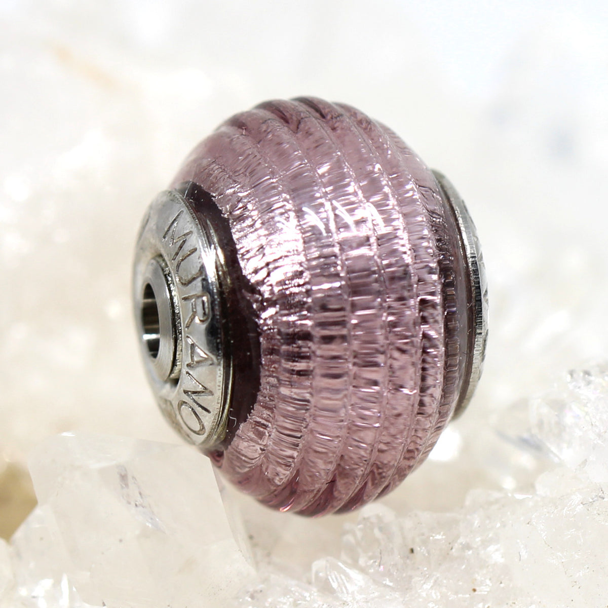 Wechselschließe Muranoglas rosa