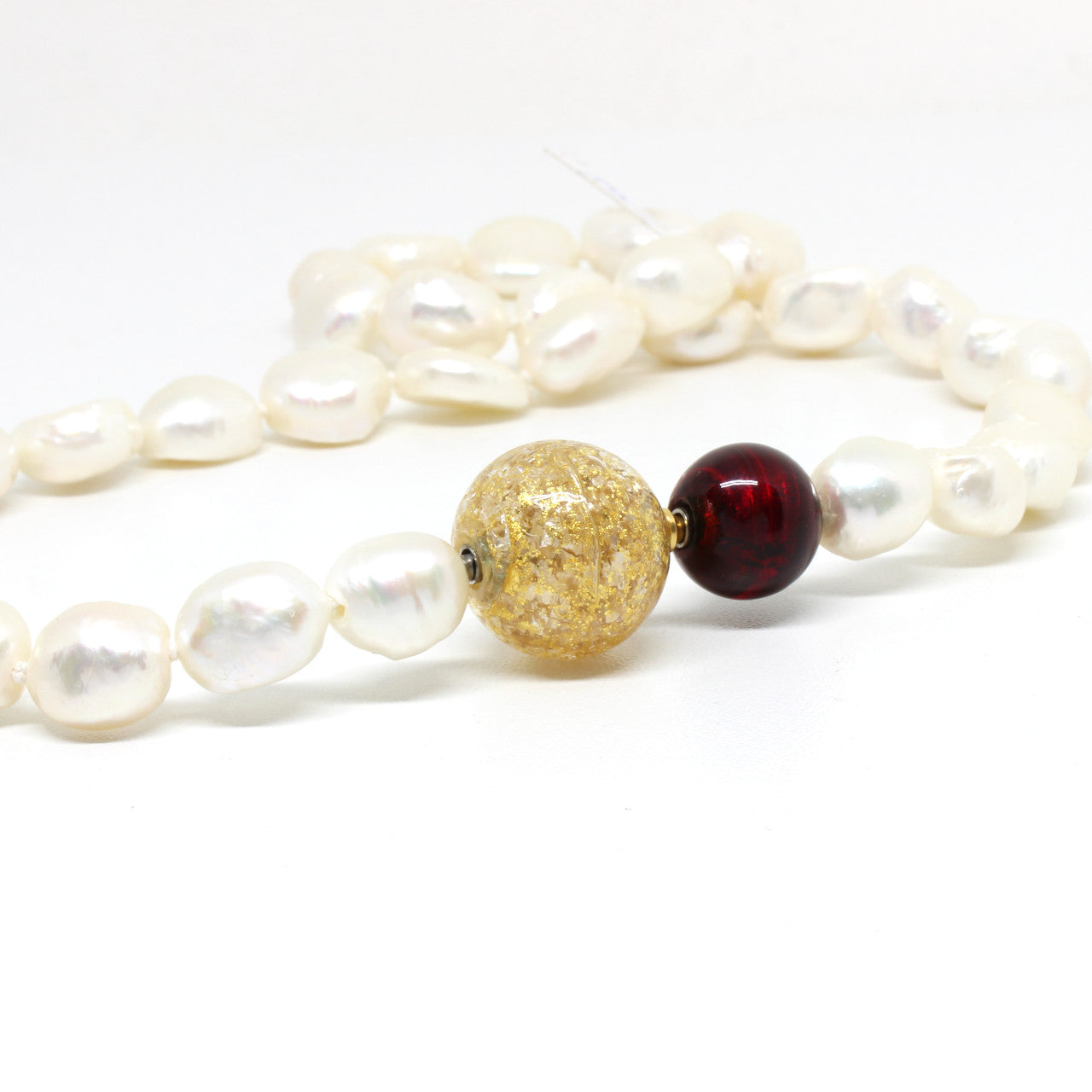 Wechselschließe Muranoglas Kugel rot 14 mm