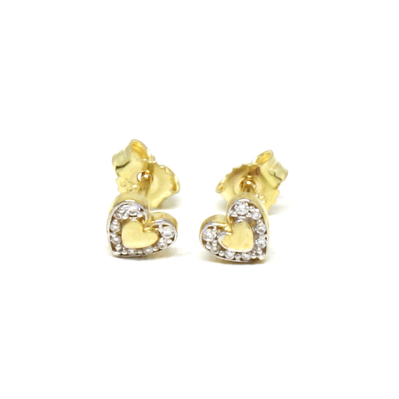 Ohrstecker 333 Gelbgold Herz mit Zirkonia