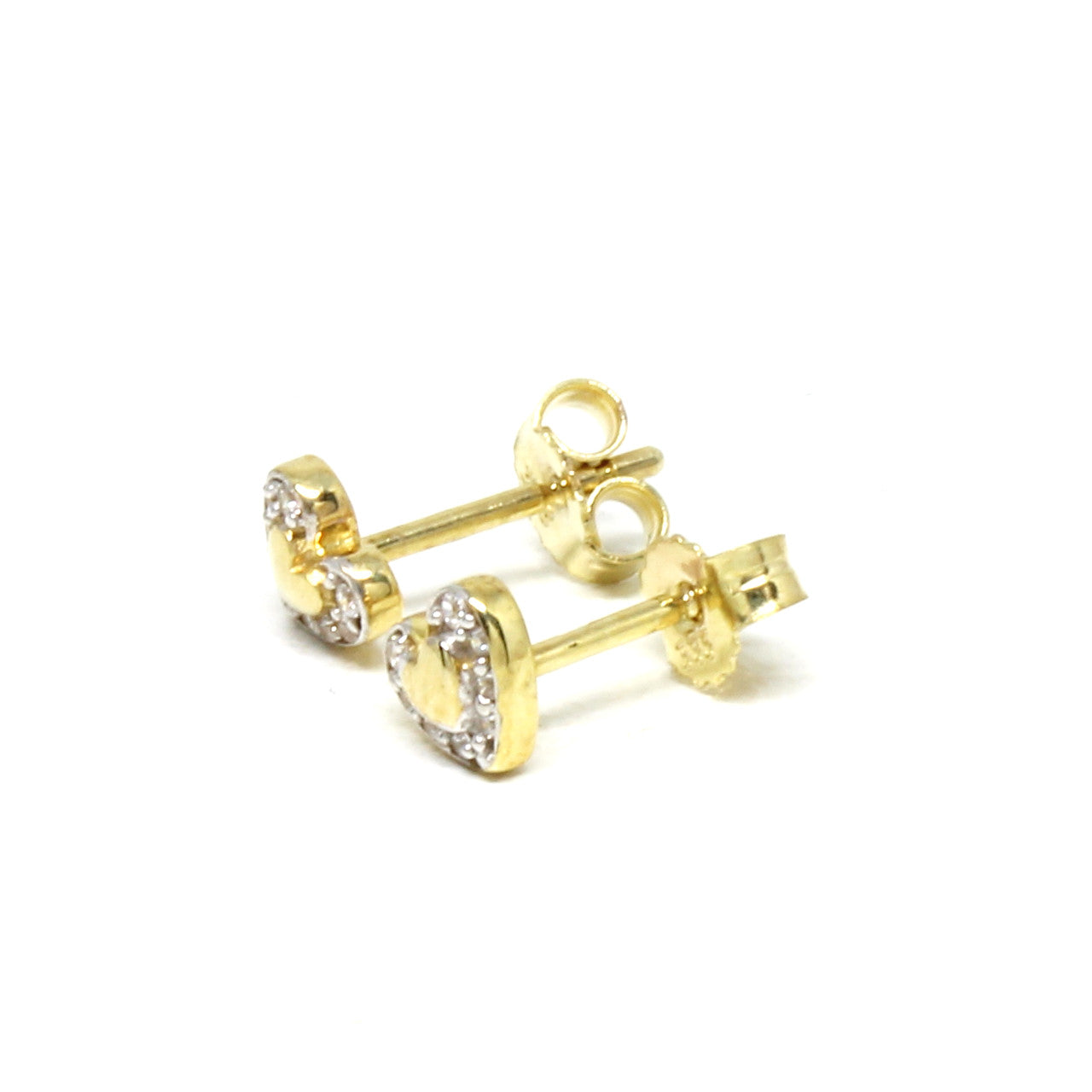 Ohrstecker 333 Gelbgold Herz mit Zirkonia