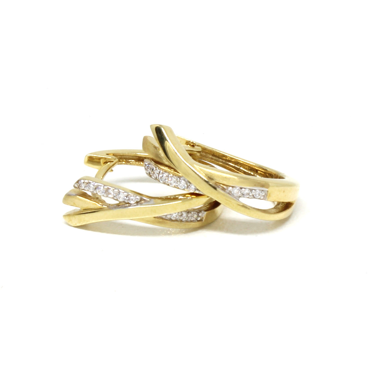 Creolen 333 Gelbgold mit Zirkonia