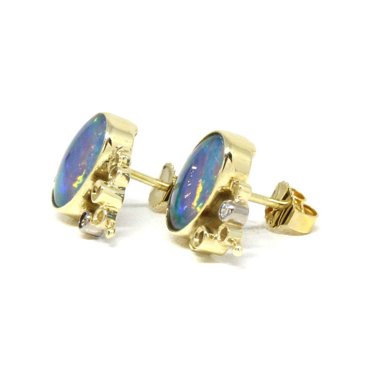 Ohrstecker 585 Gelbgold mit Opaldoublette