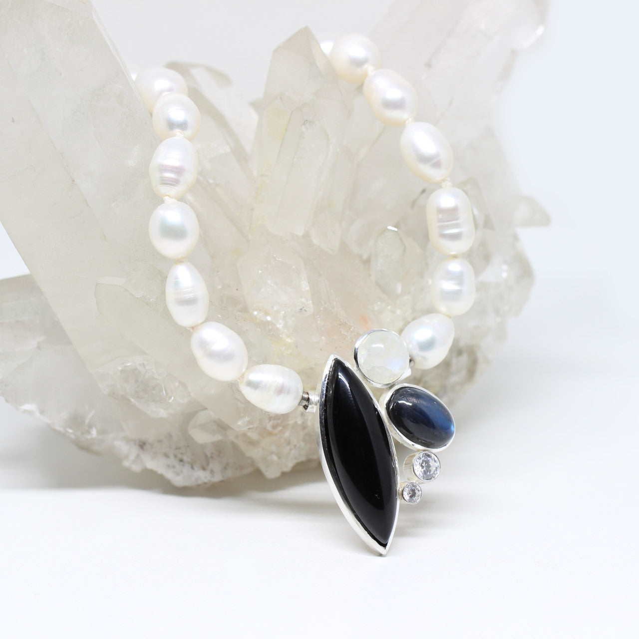 Wechselschließe Onix und Labradorit