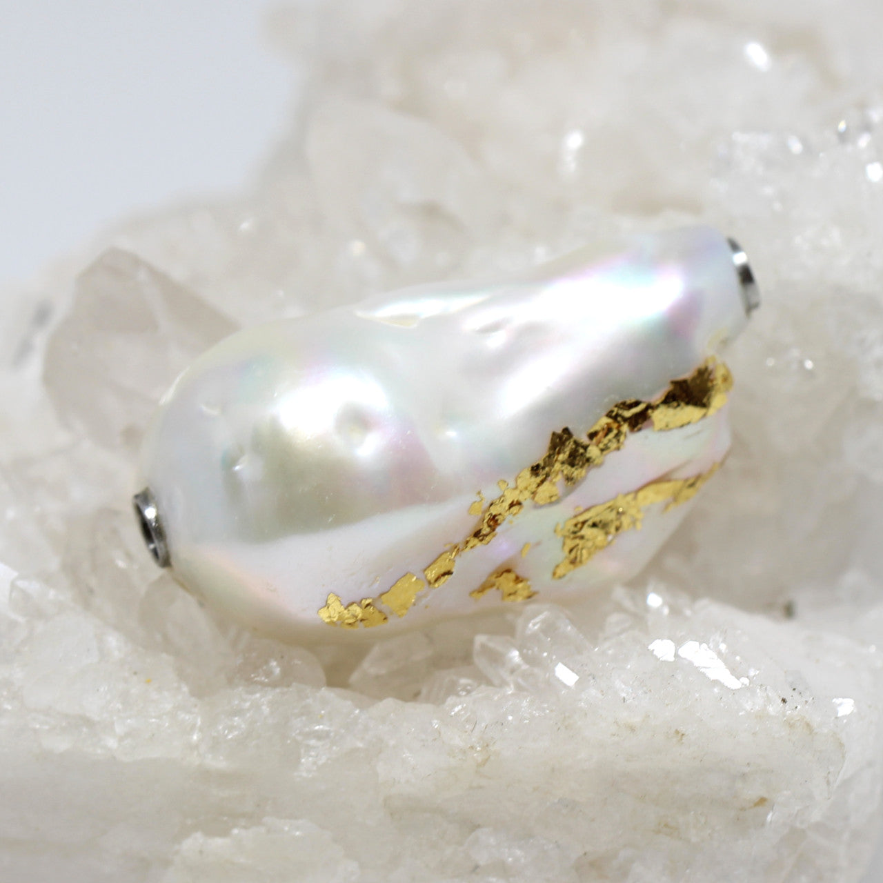 Wechselschließe Barockperle mit Blattgold