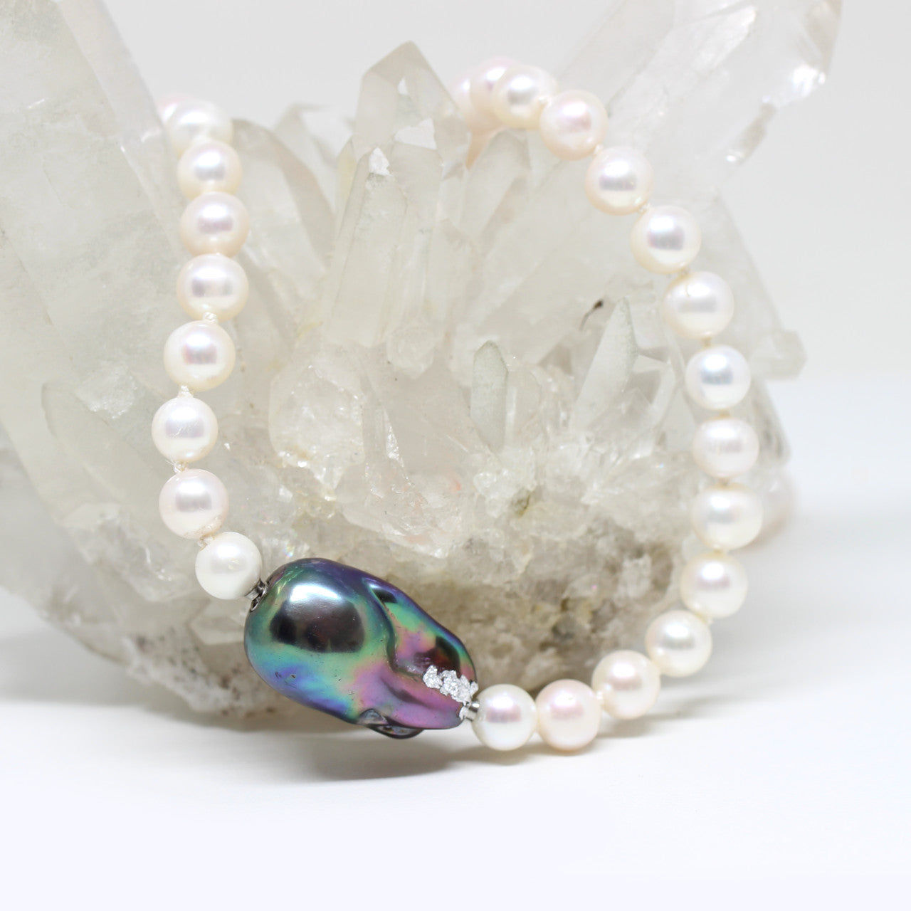 Wechselschließe Barockperle dunkel