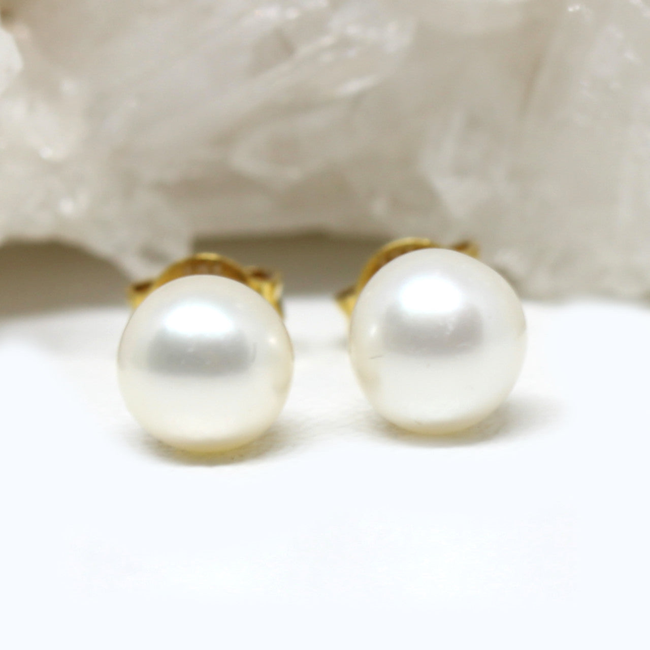 Ohrstecker 333 Gelbgold Perle
