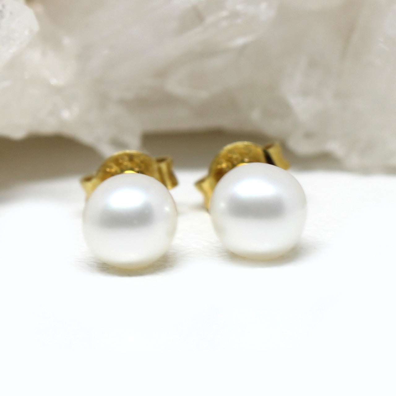 Ohrstecker 333 Gelbgold Perle