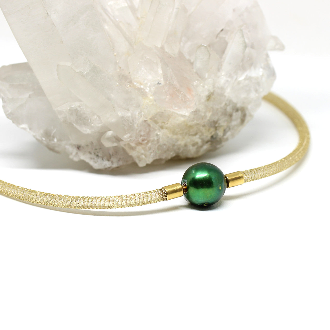 Wechselschließe Barockperle grün