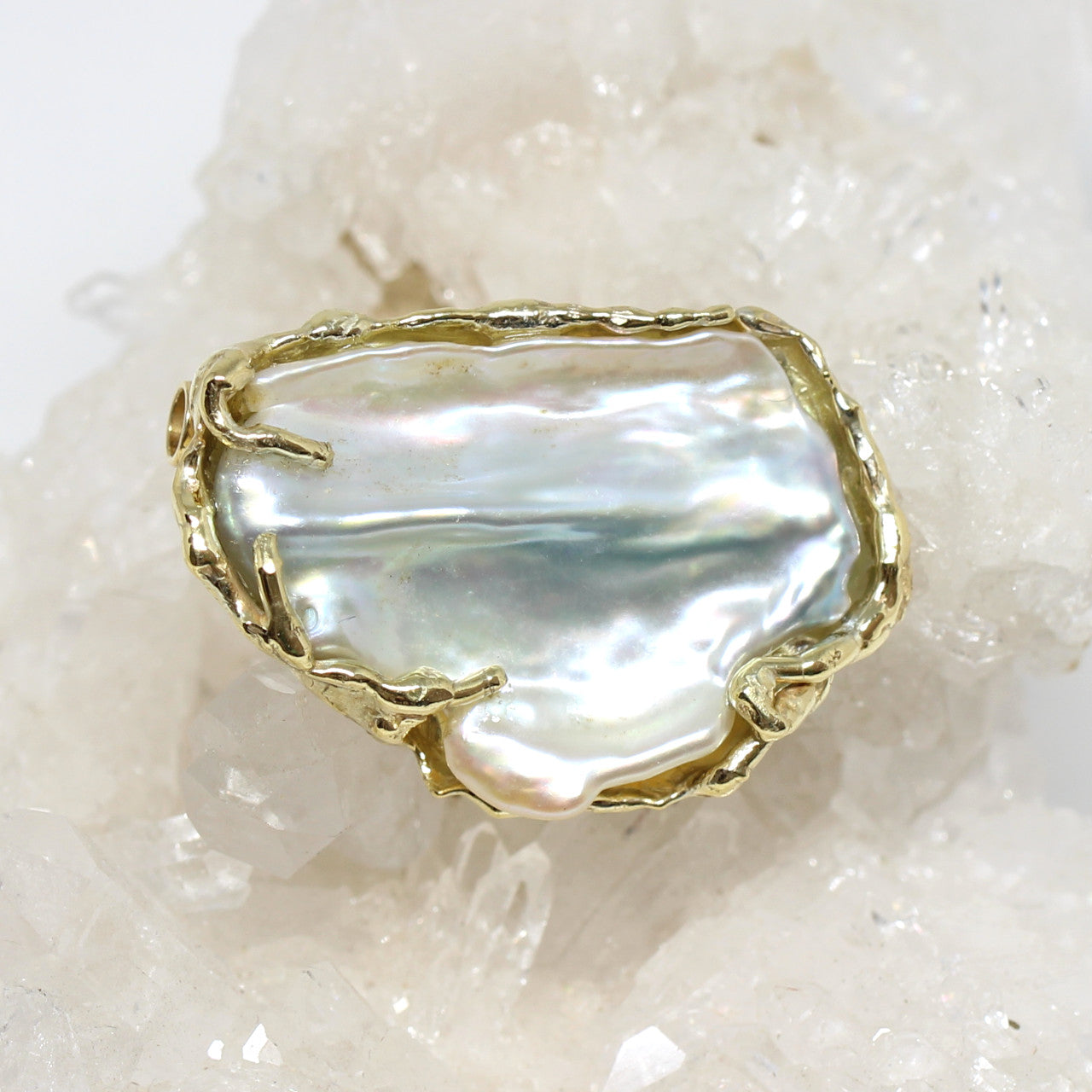 Wechselschließe 585er Gelbgold mit Perle