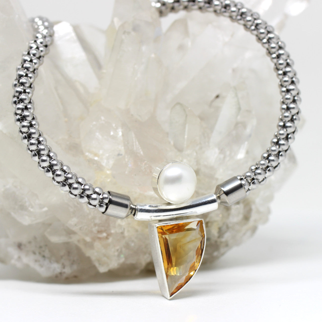 Wechselschließe 925er Sterlingsilber mit Citrin