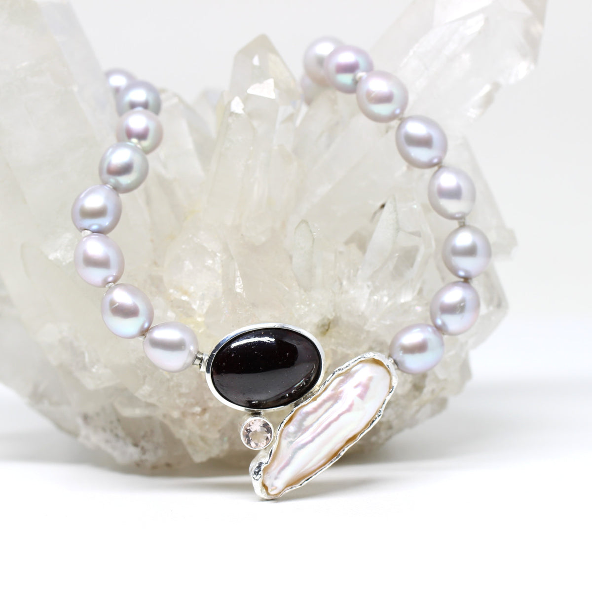 Wechselschließe 925er Sterlingsilber Granat
