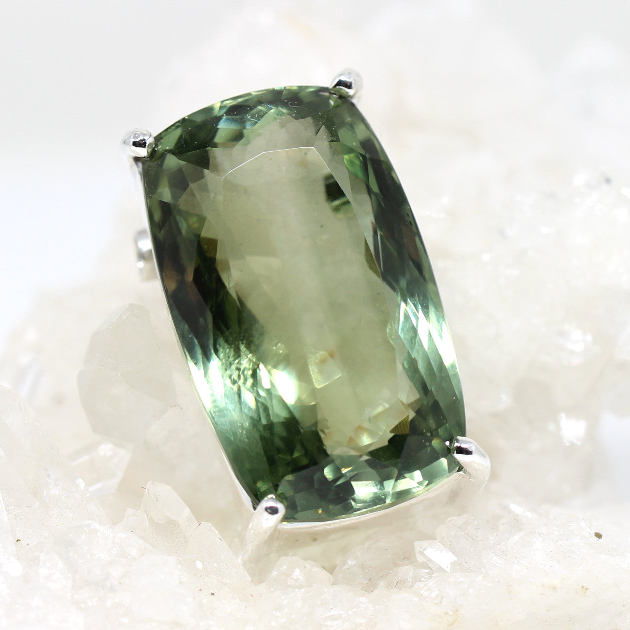 Wechselschließe in Silber mit grünem Amethyst