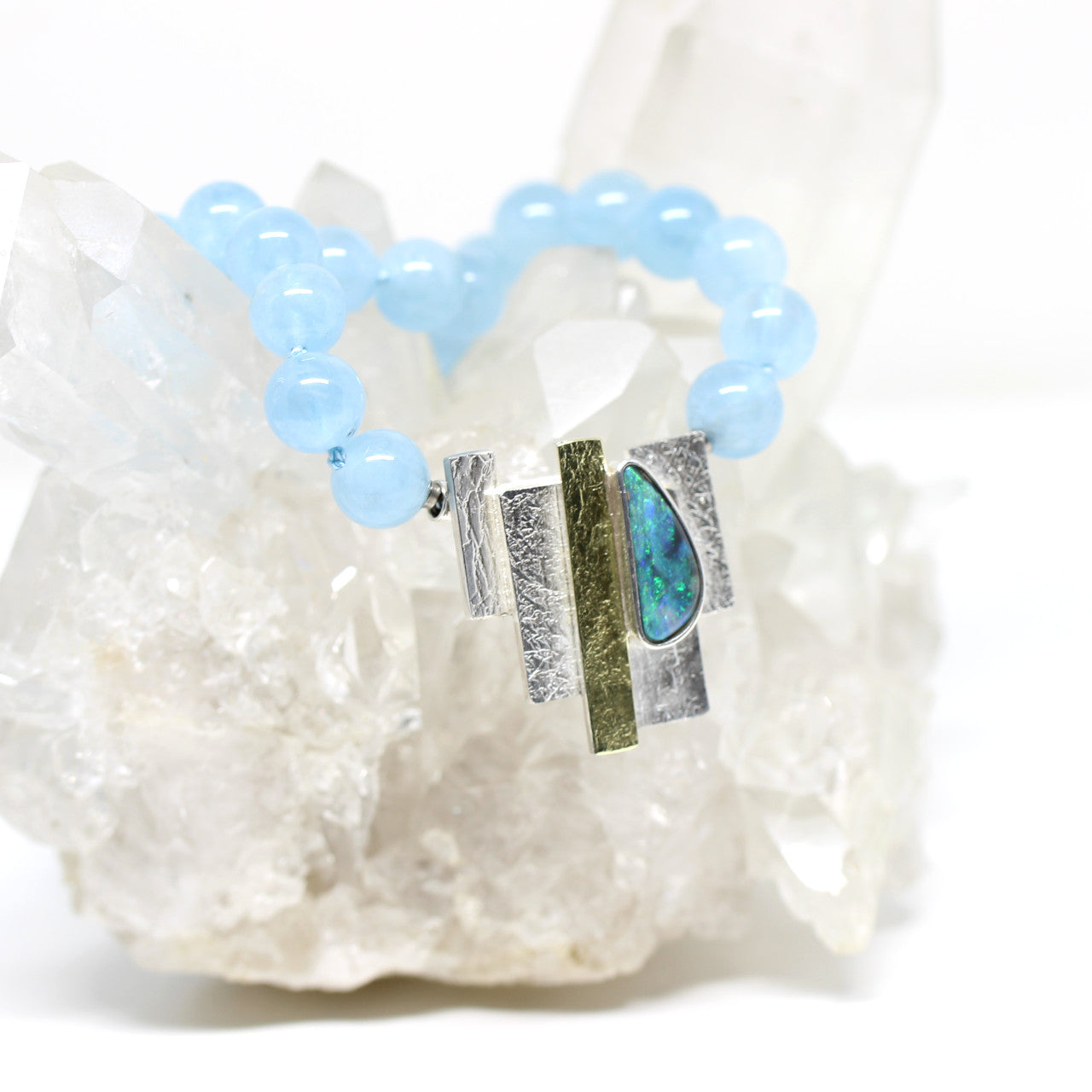 Wechselschließe zweifarbig mit Opal