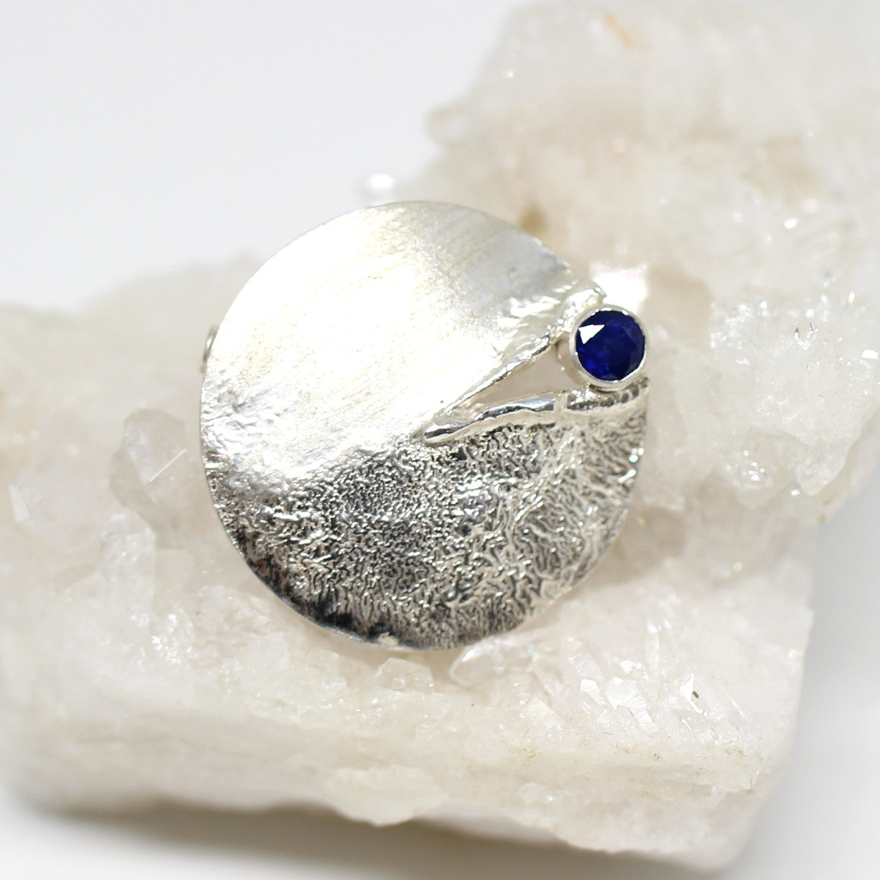 Wechselschließe in Silber mit Saphir