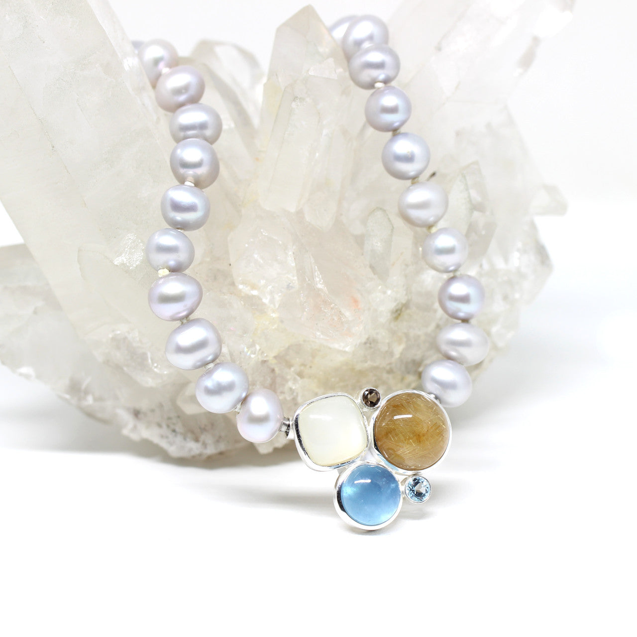 Wechselschließe Steingruppe in Silber