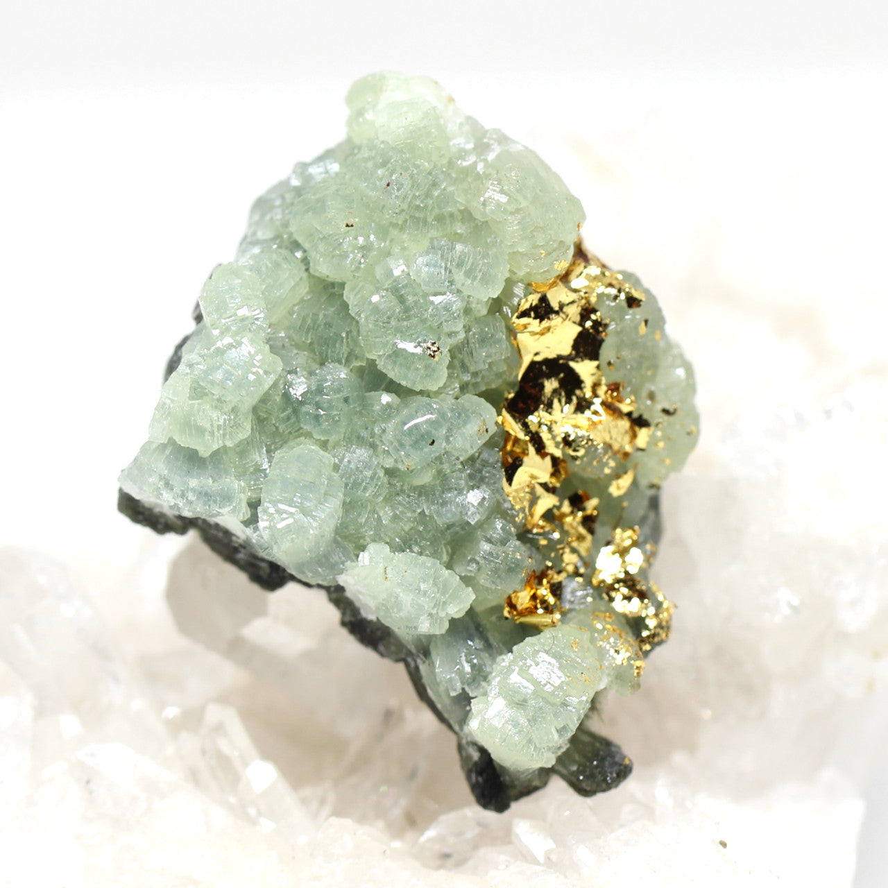 Wechselschließe Prehnit mit Blattgold