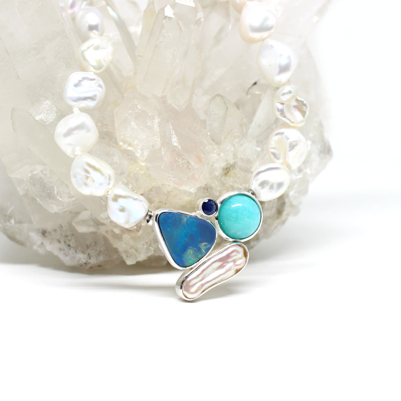 Wechselschließe Opal und Perle