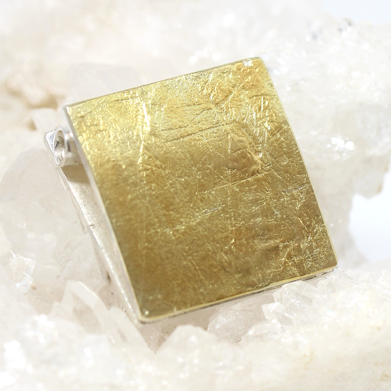 Wechselschließe 750er Gelbgold mit Silber