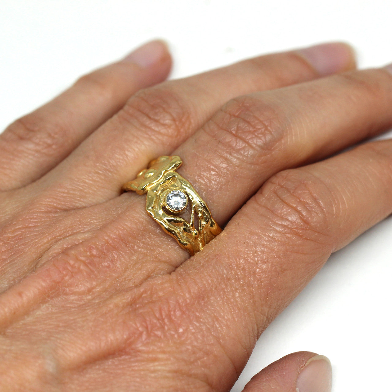 Ring in 333 Gelbgold Gitter mit Zirkonia