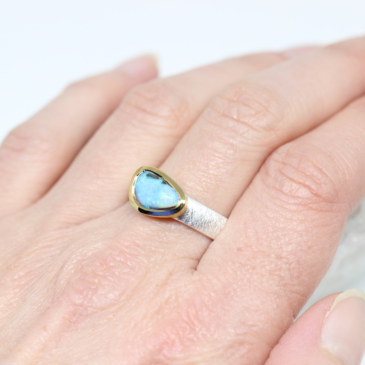 Silberring mit Boulderopal