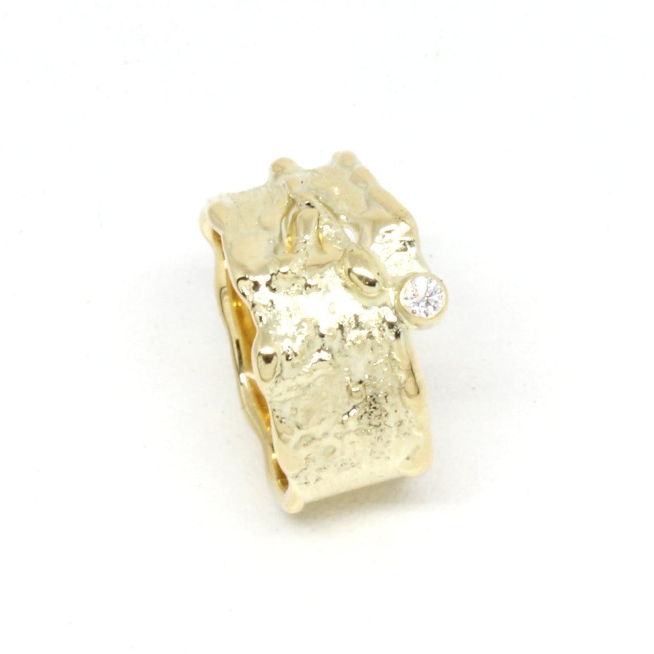 Ring Handarbeit in 333 Gelbgold mit Brillant