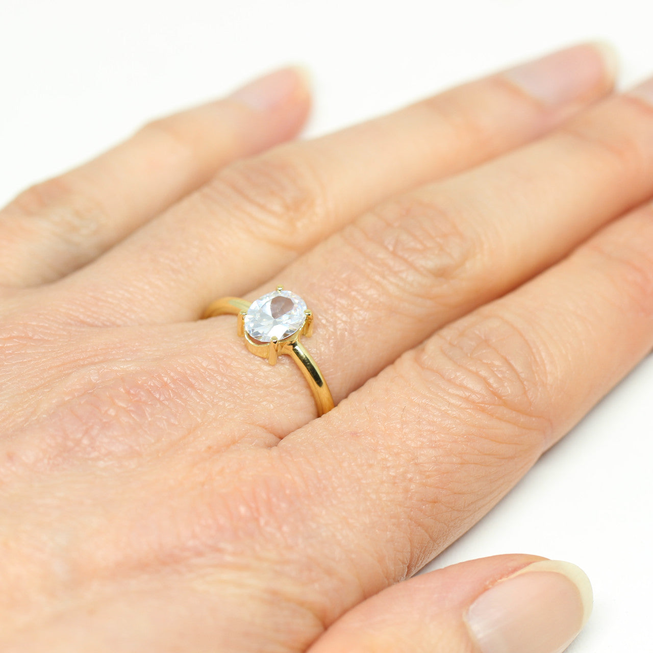 Ring in 585 Gelbgold mit Zirkonia