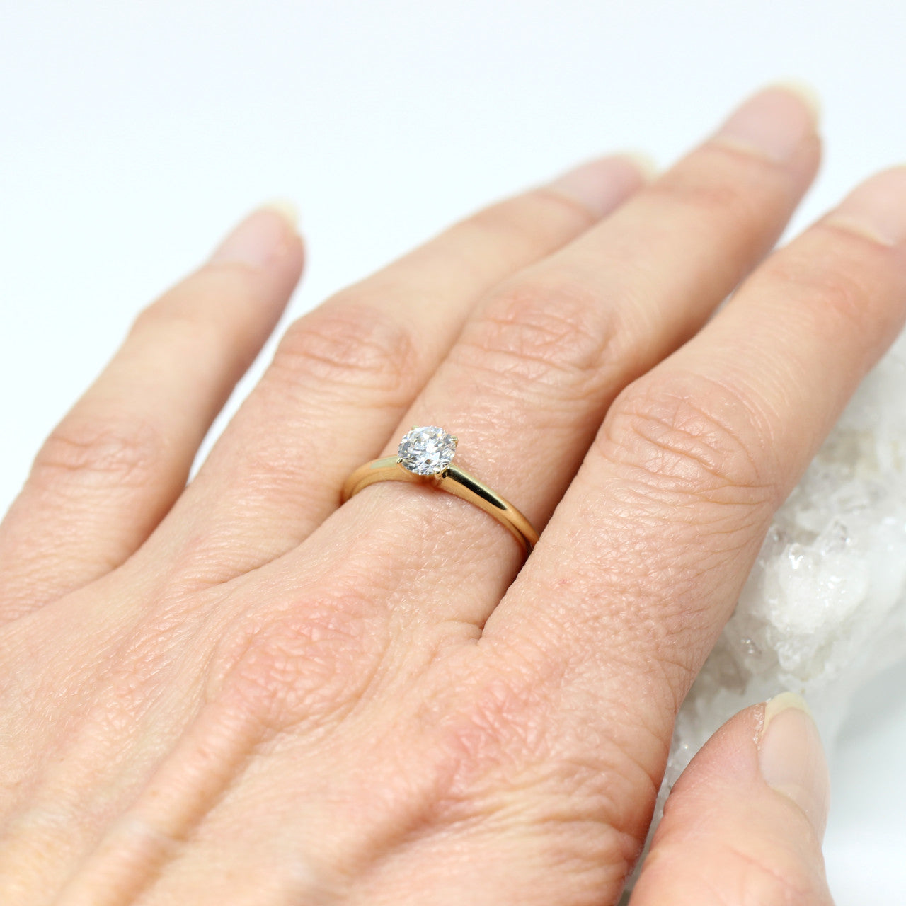 Ring in 585 Gelbgold mit 0,50 ct Labordiamant