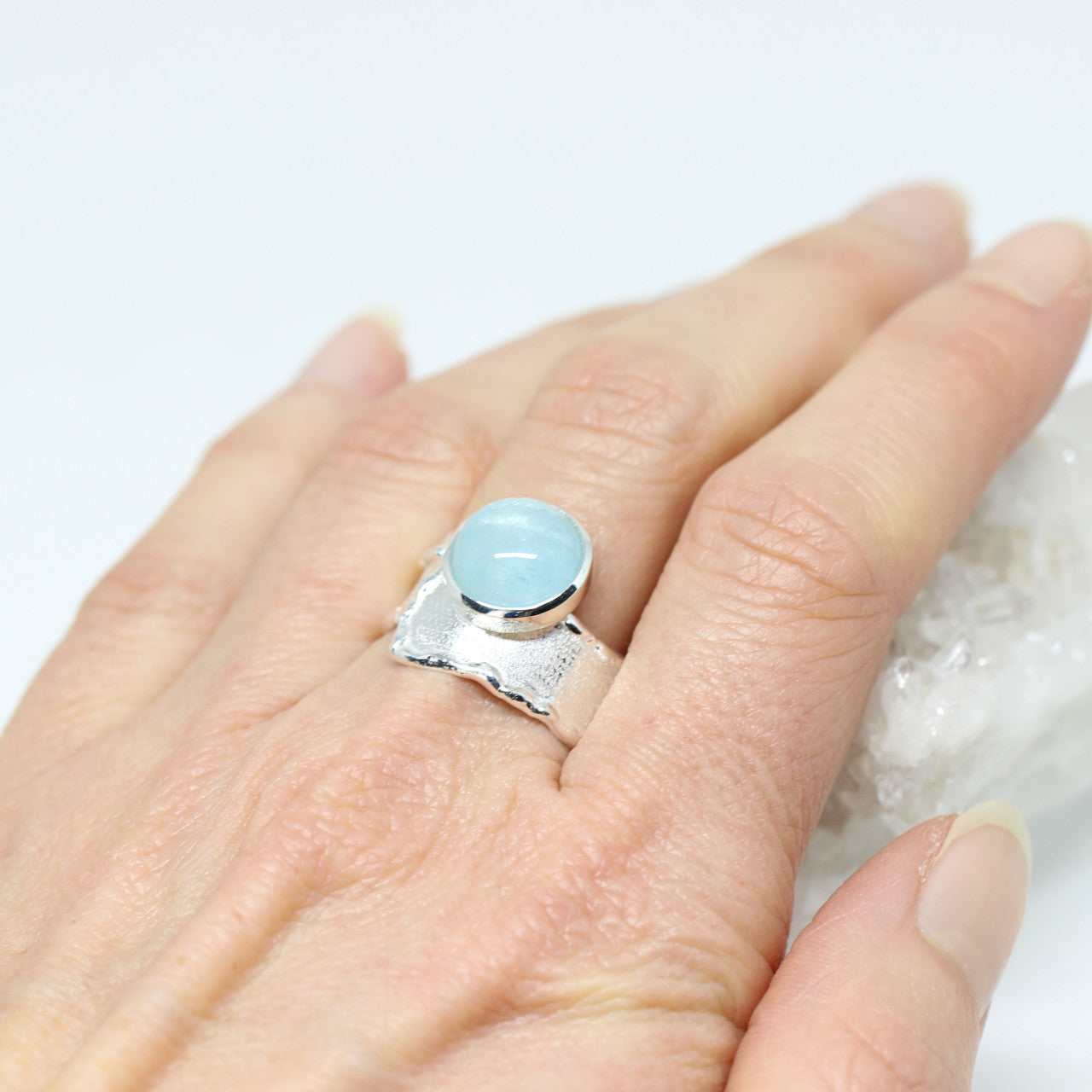 Silberring Aquamarin