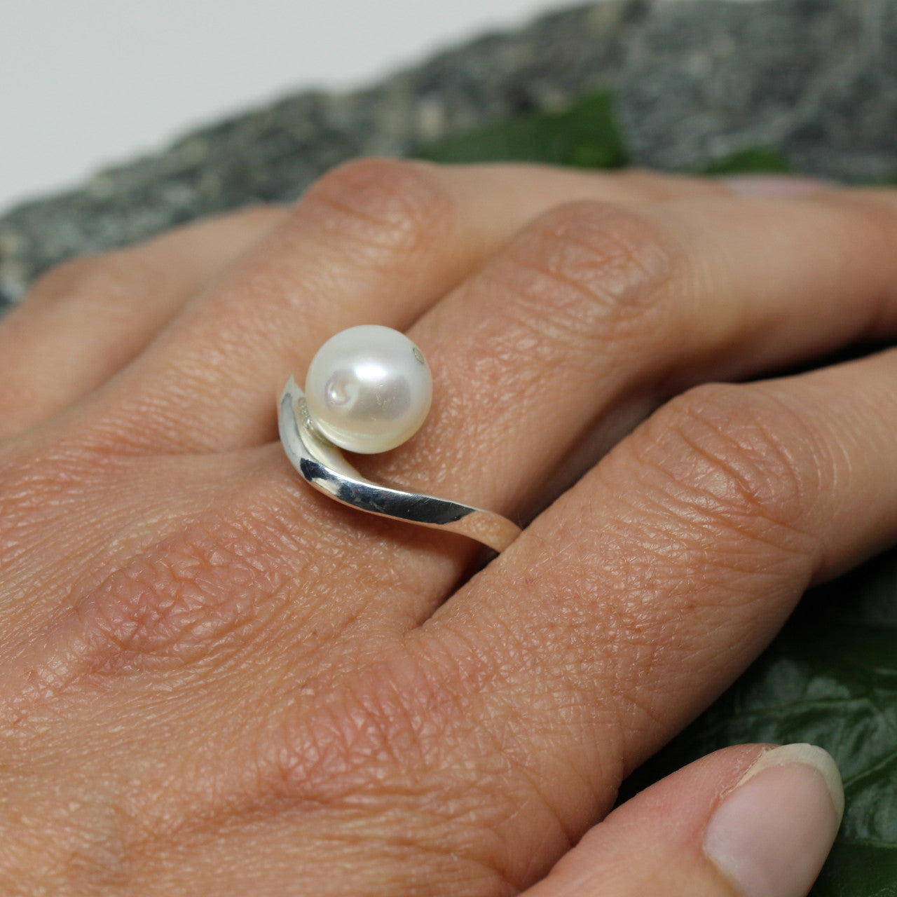Silberring mit Süßwasserperle