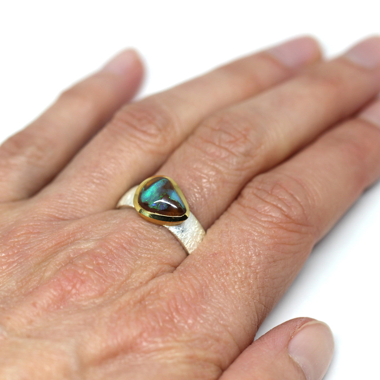 Silberring mit Boulderopal