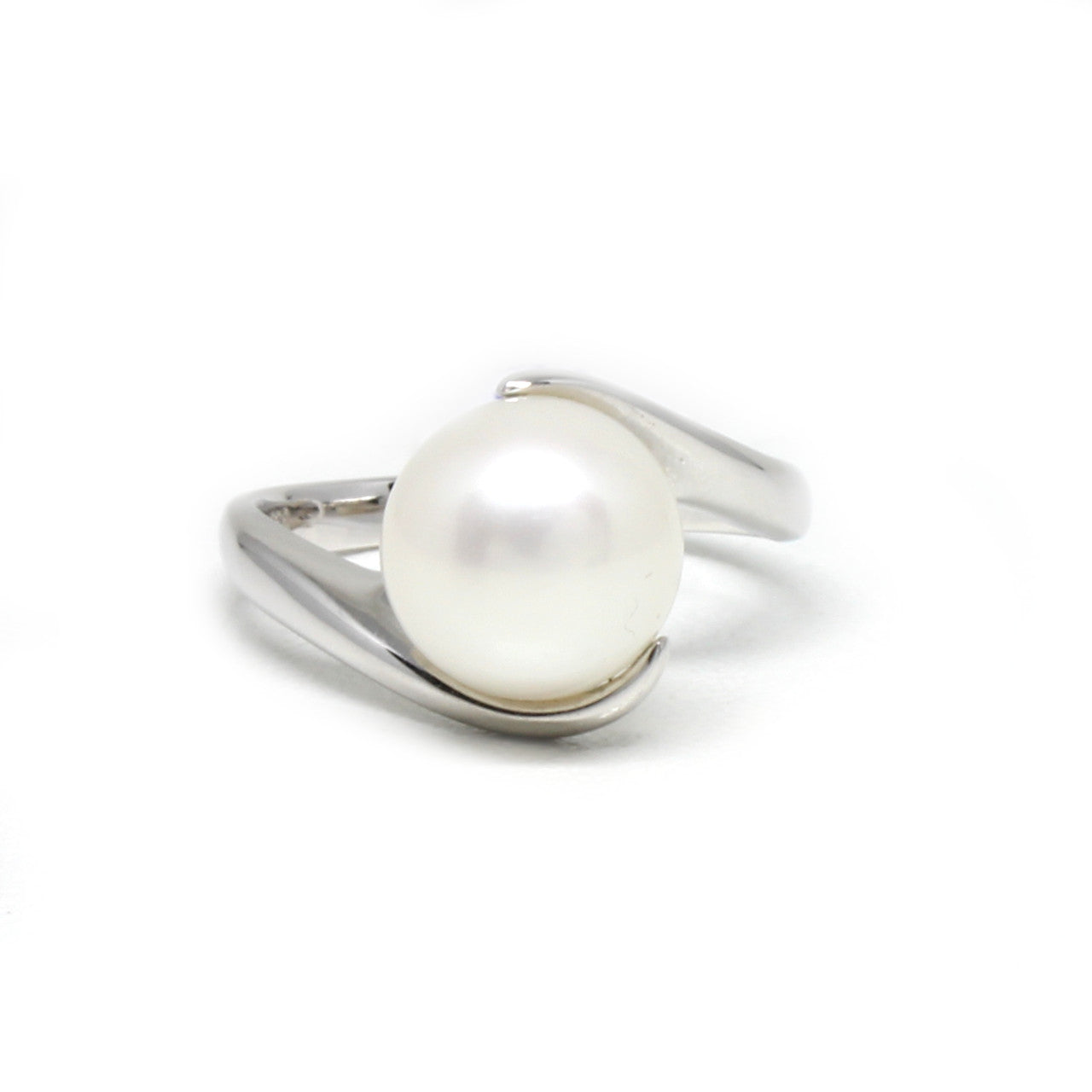 Ring in 333 Weißgold mit Perle in Größe 54